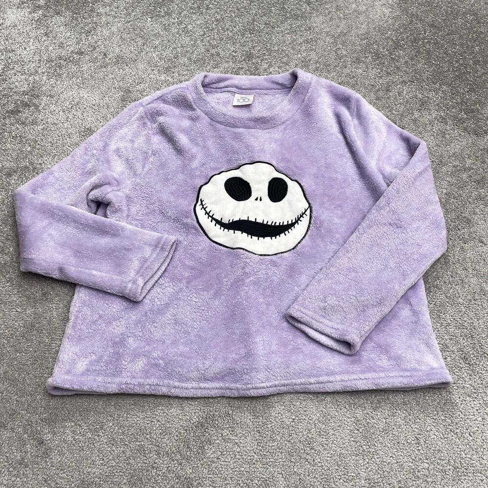 Disney Nightmare Before Christmas Plush Lounge Sweatshirt Women XL Purple Casual